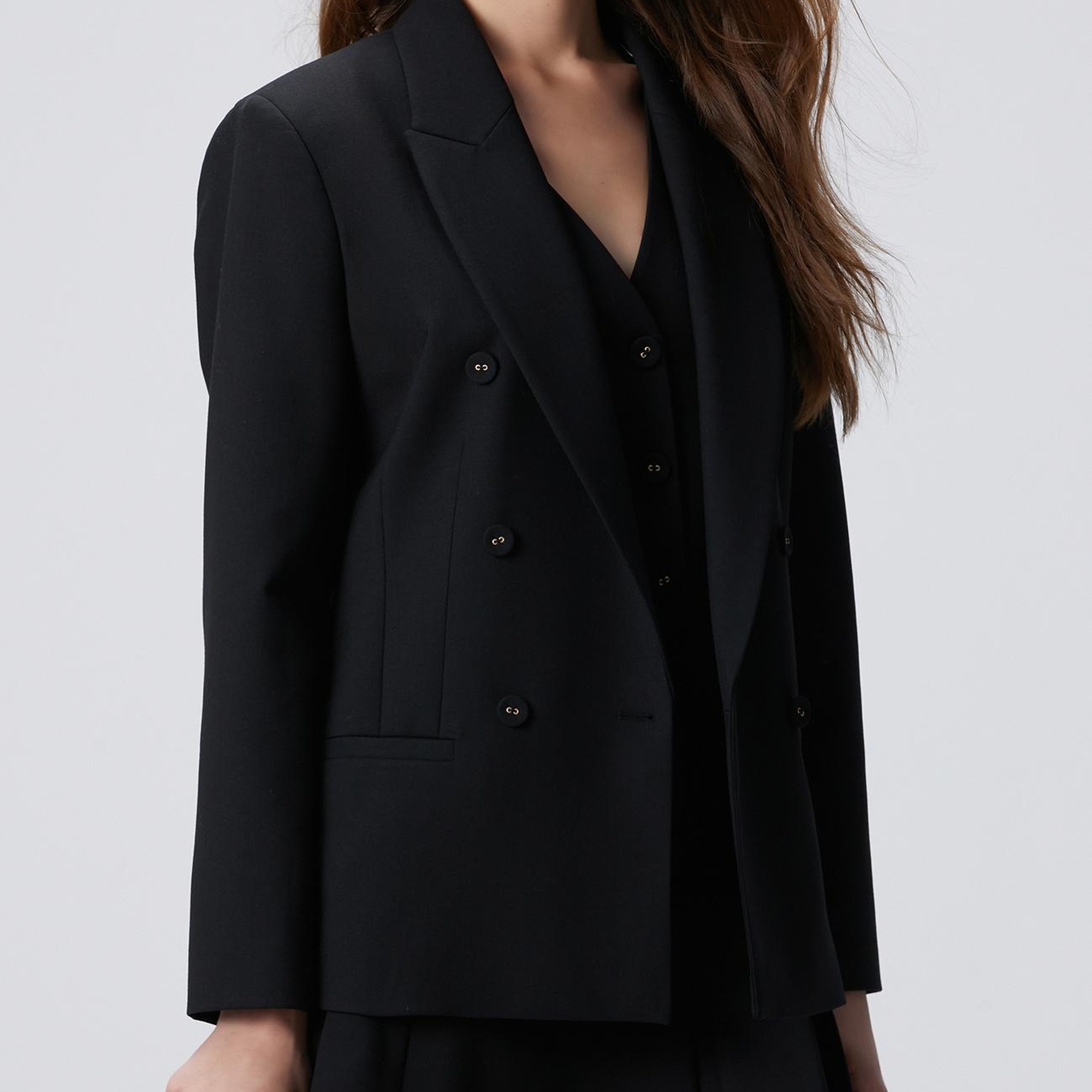 Network Kadın Siyah Yün Karışımlı Ceket