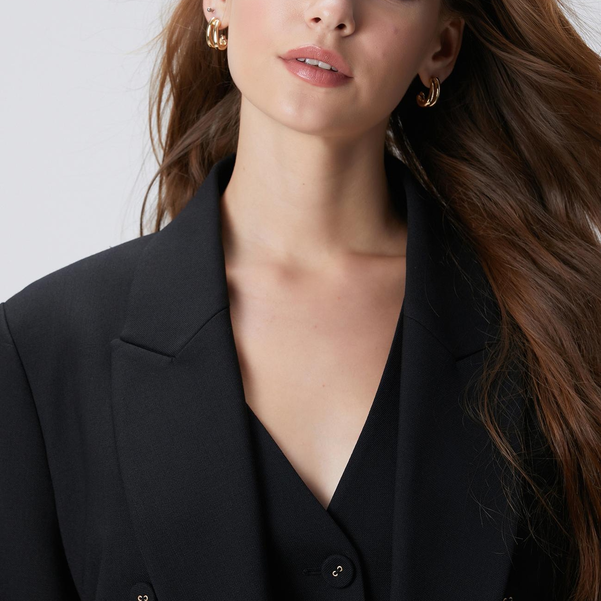 Network Kadın Siyah Yün Karışımlı Ceket