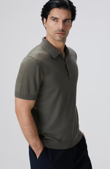  Network Erkek Haki Basic Triko Kazak