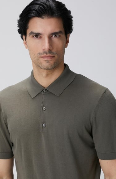  Network Erkek Haki Basic Triko Kazak