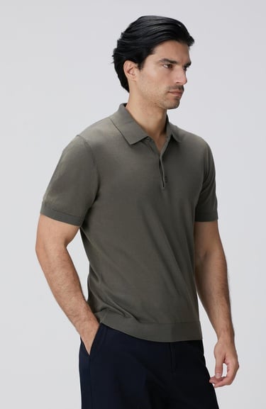  Network Erkek Haki Basic Triko Kazak