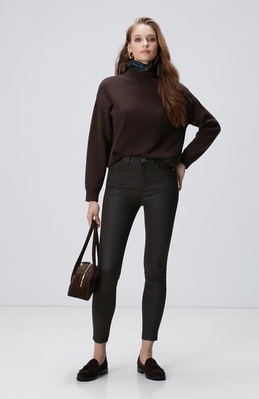 Network Kadın Koyu Kahverengi Denim Pantolon