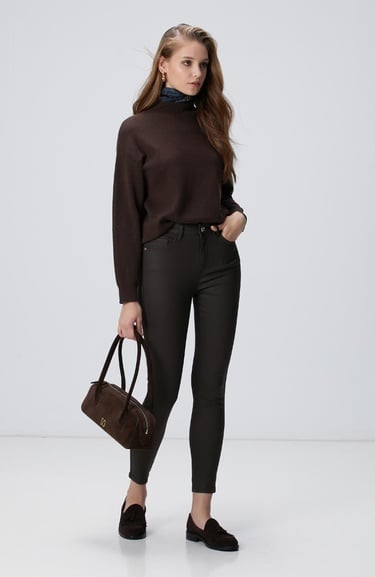  Network Kadın Koyu Kahverengi Denim Pantolon