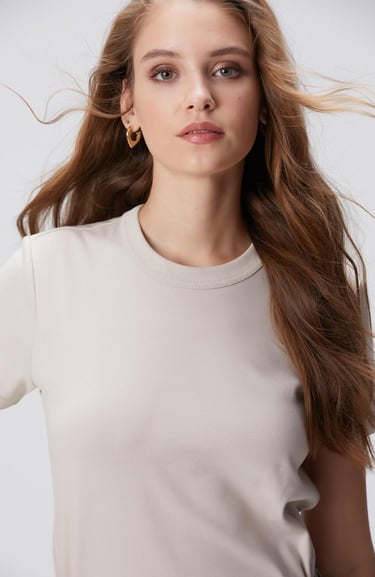  Network Kadın Taş Basic T-shirt