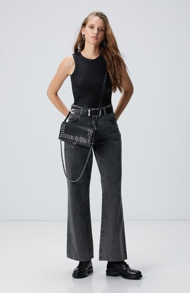  Network Kadın Siyah Varak Baskılı Örme Atlet