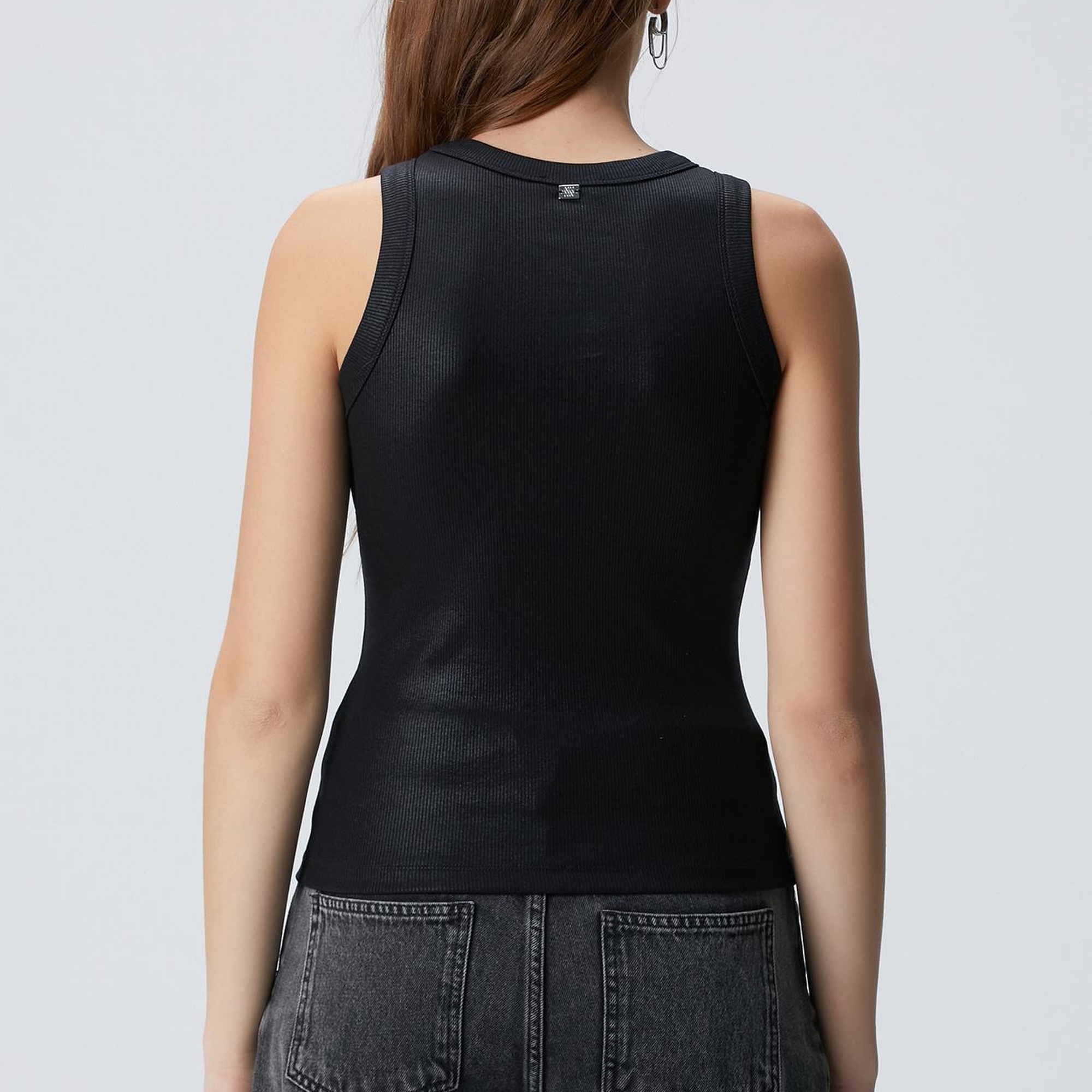 Network Kadın Siyah Varak Baskılı Örme Atlet