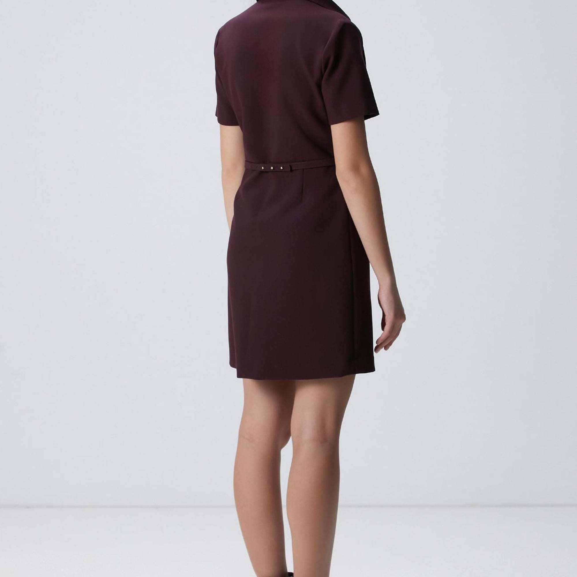 Network Kadın Vişne Kemerli Mini Elbise