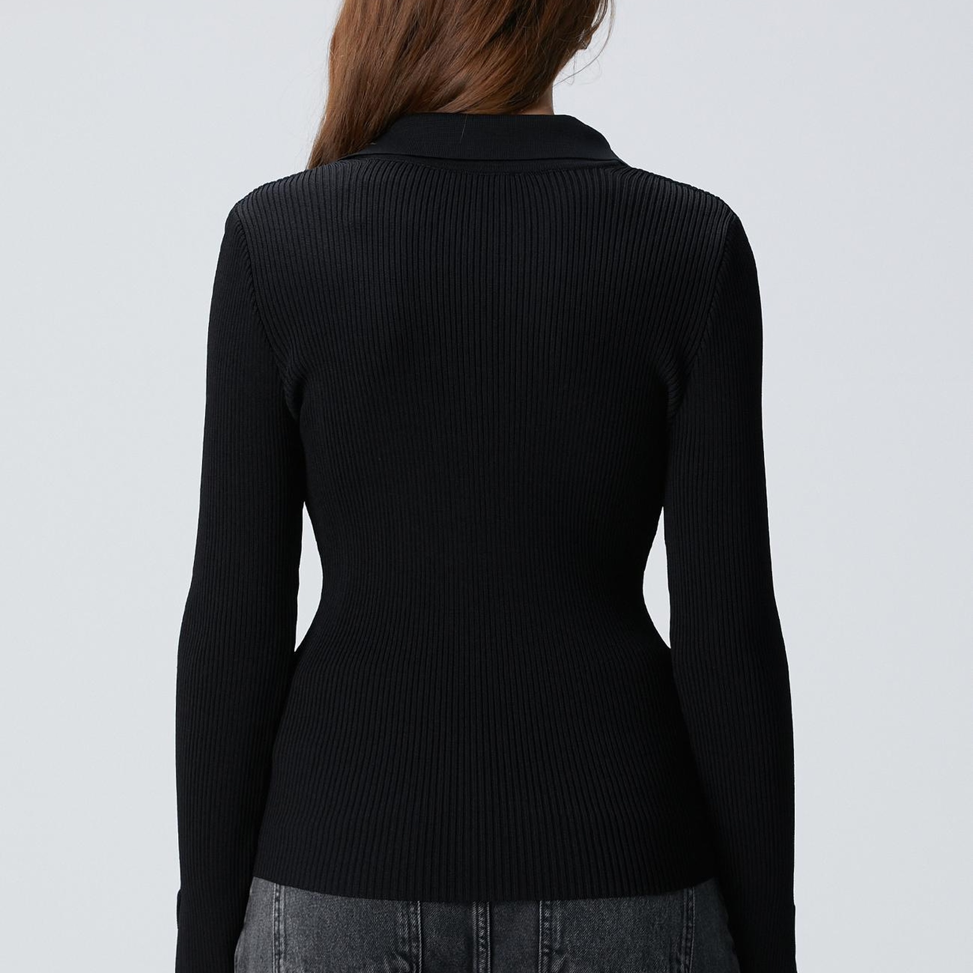 Network Kadın Siyah Düğme Detaylı Triko Kazak