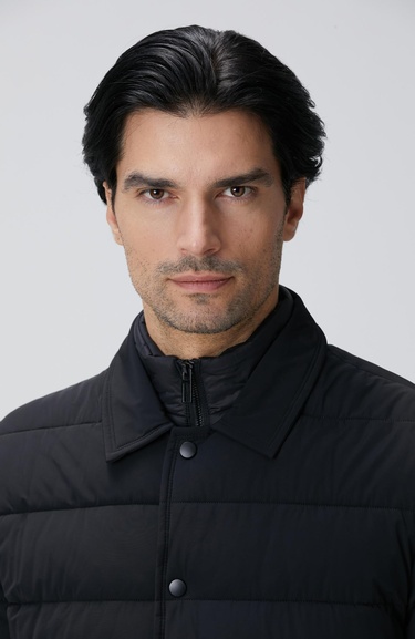 Network Erkek Siyah Puffer Coat Ceket