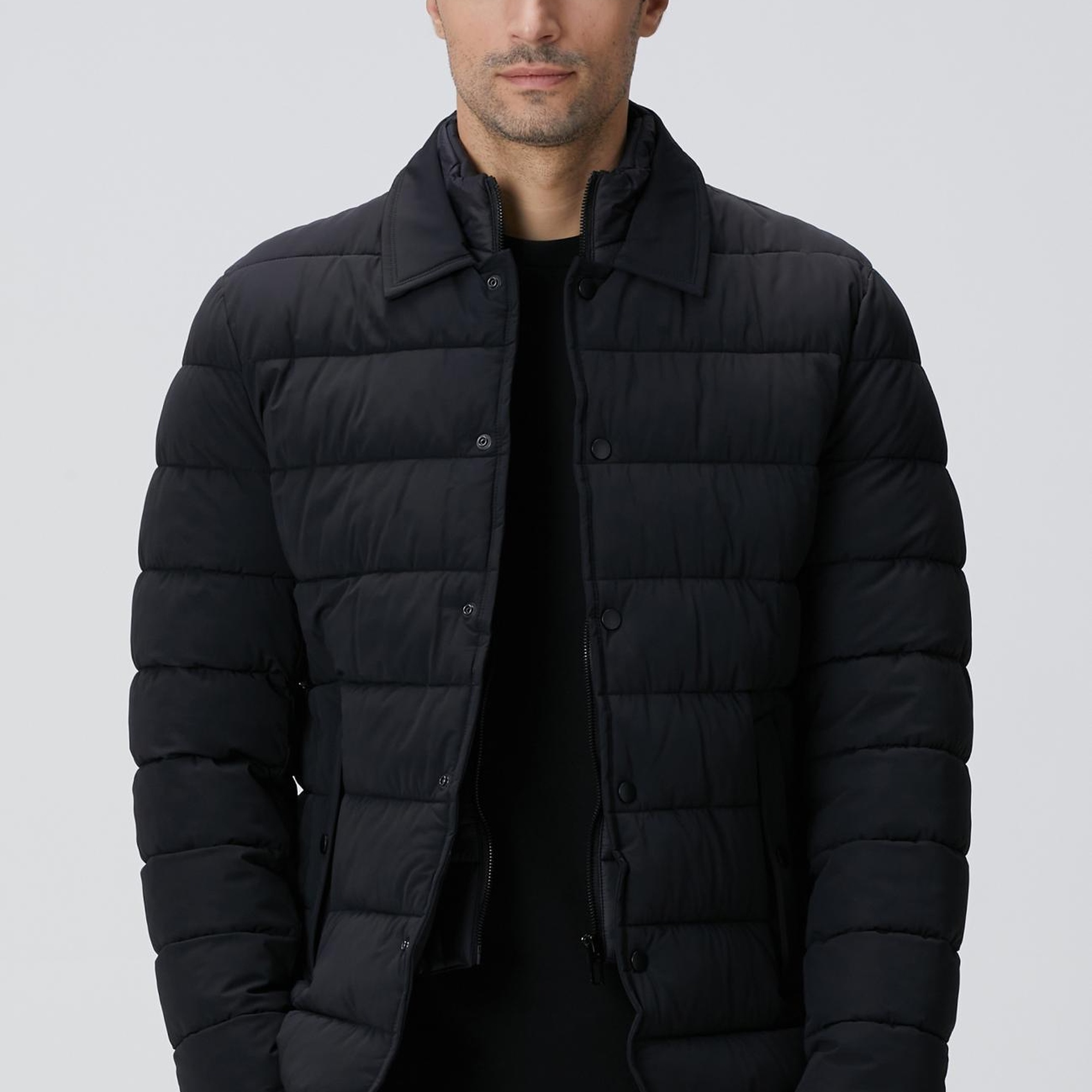 Network Erkek Siyah Puffer Coat Ceket