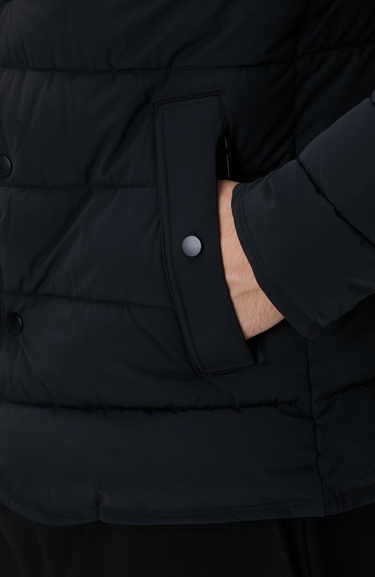  Network Erkek Siyah Puffer Coat Ceket