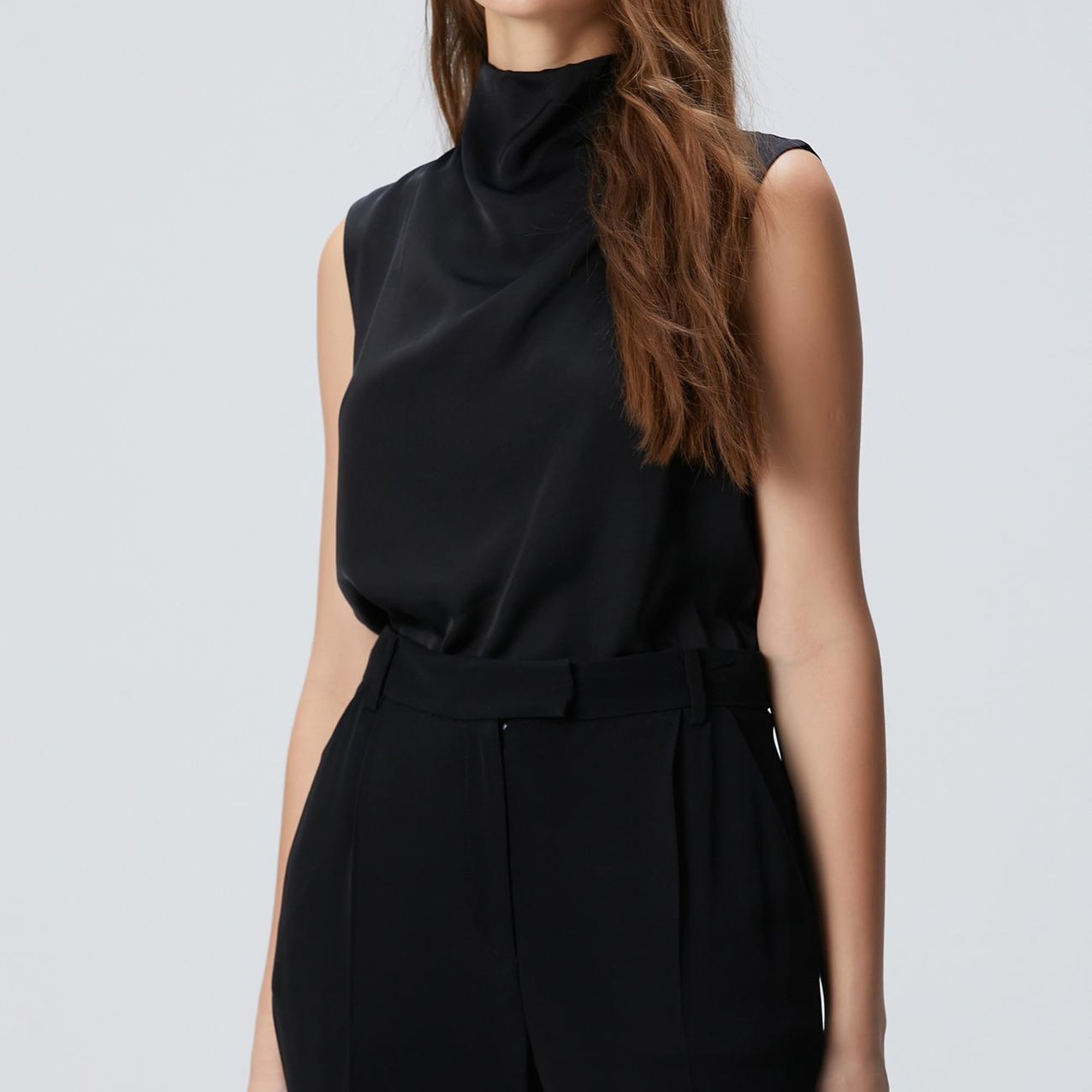 Network Kadın Siyah Degaje Yaka Bluz