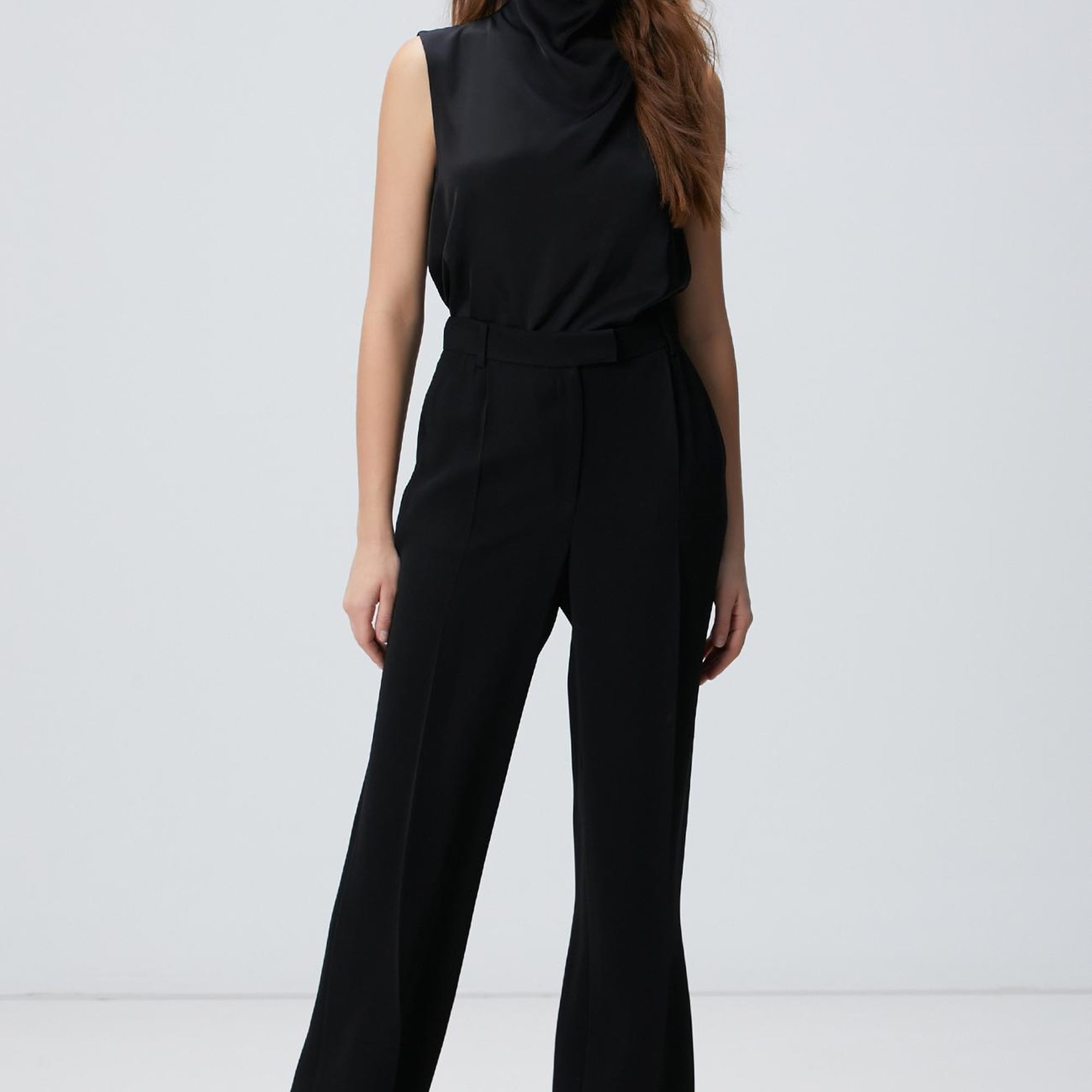 Network Kadın Siyah Degaje Yaka Bluz