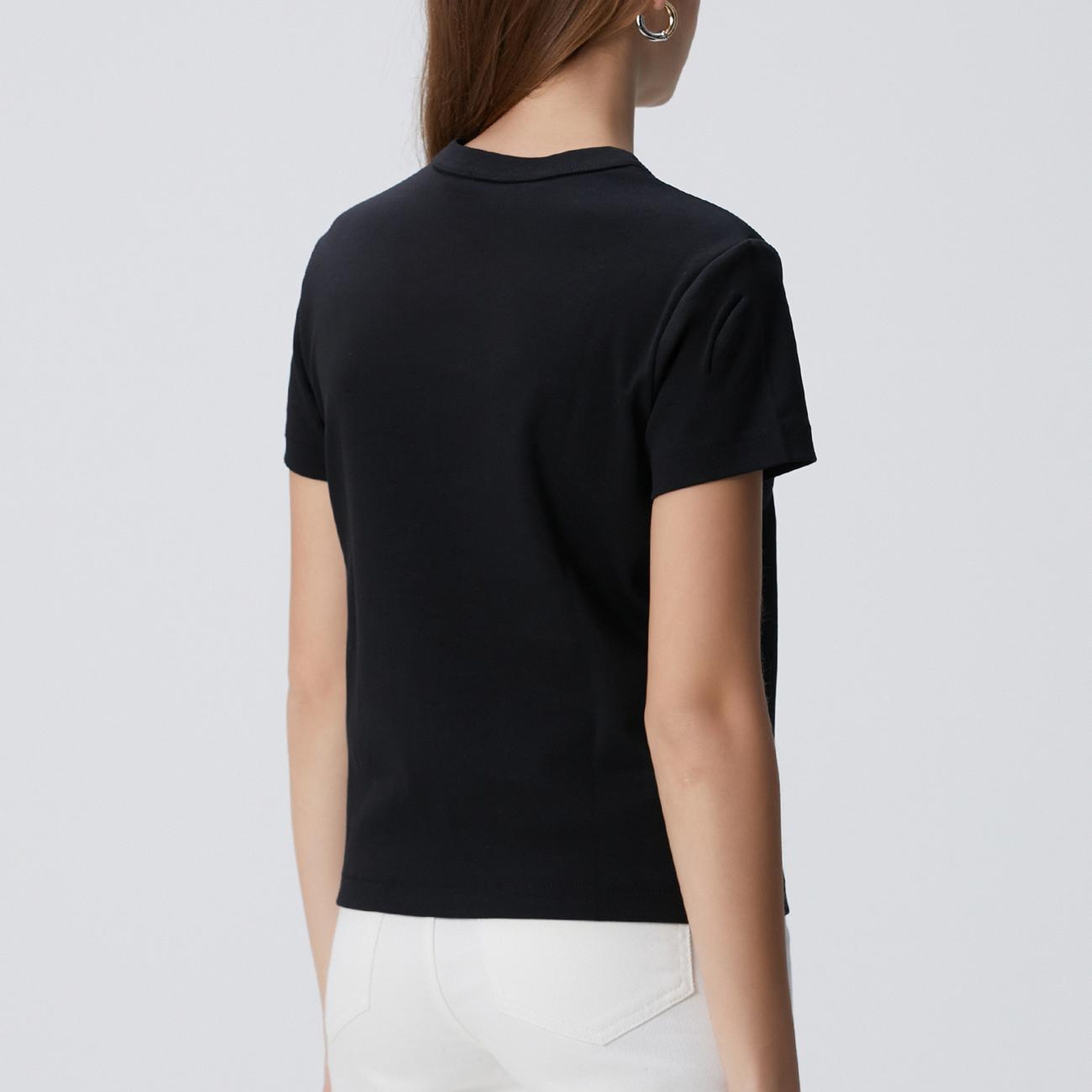 Network Kadın Siyah Basic T-shirt