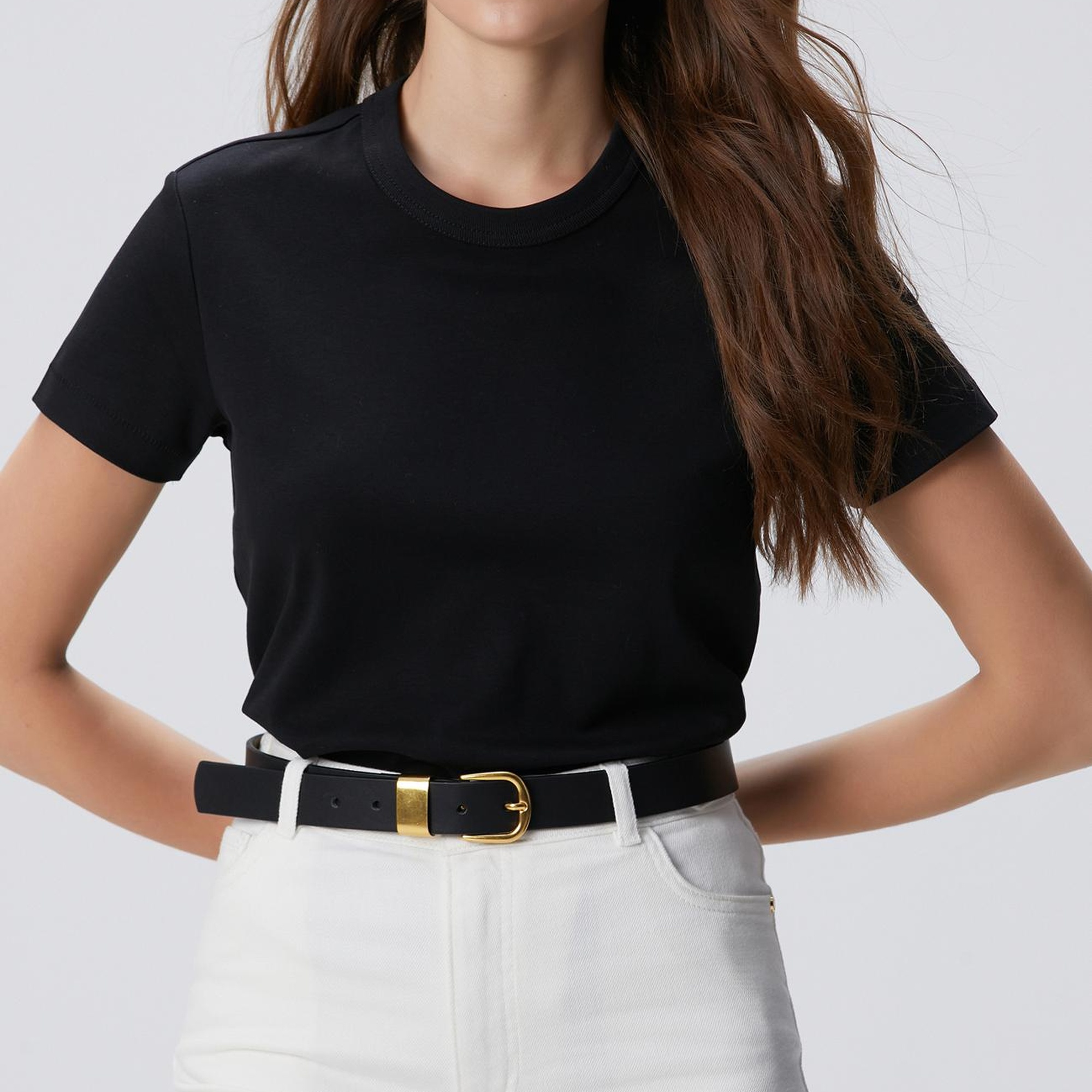 Network Kadın Siyah Basic T-shirt