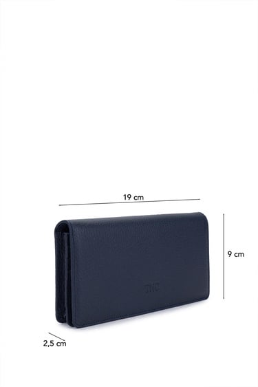  Tamer Tanca Erkek Hakiki Deri Lacivert Cüzdan Cuzdan