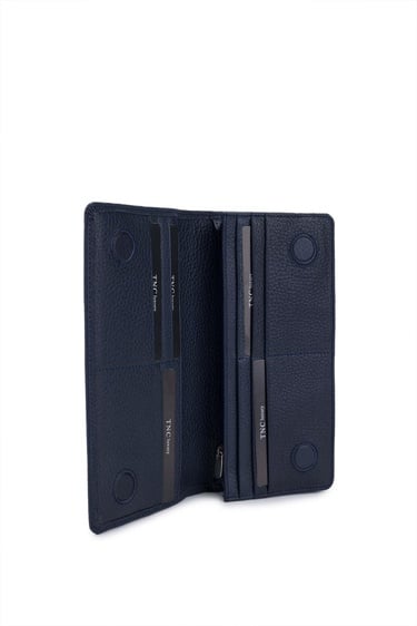  Tamer Tanca Erkek Hakiki Deri Lacivert Cüzdan Cuzdan