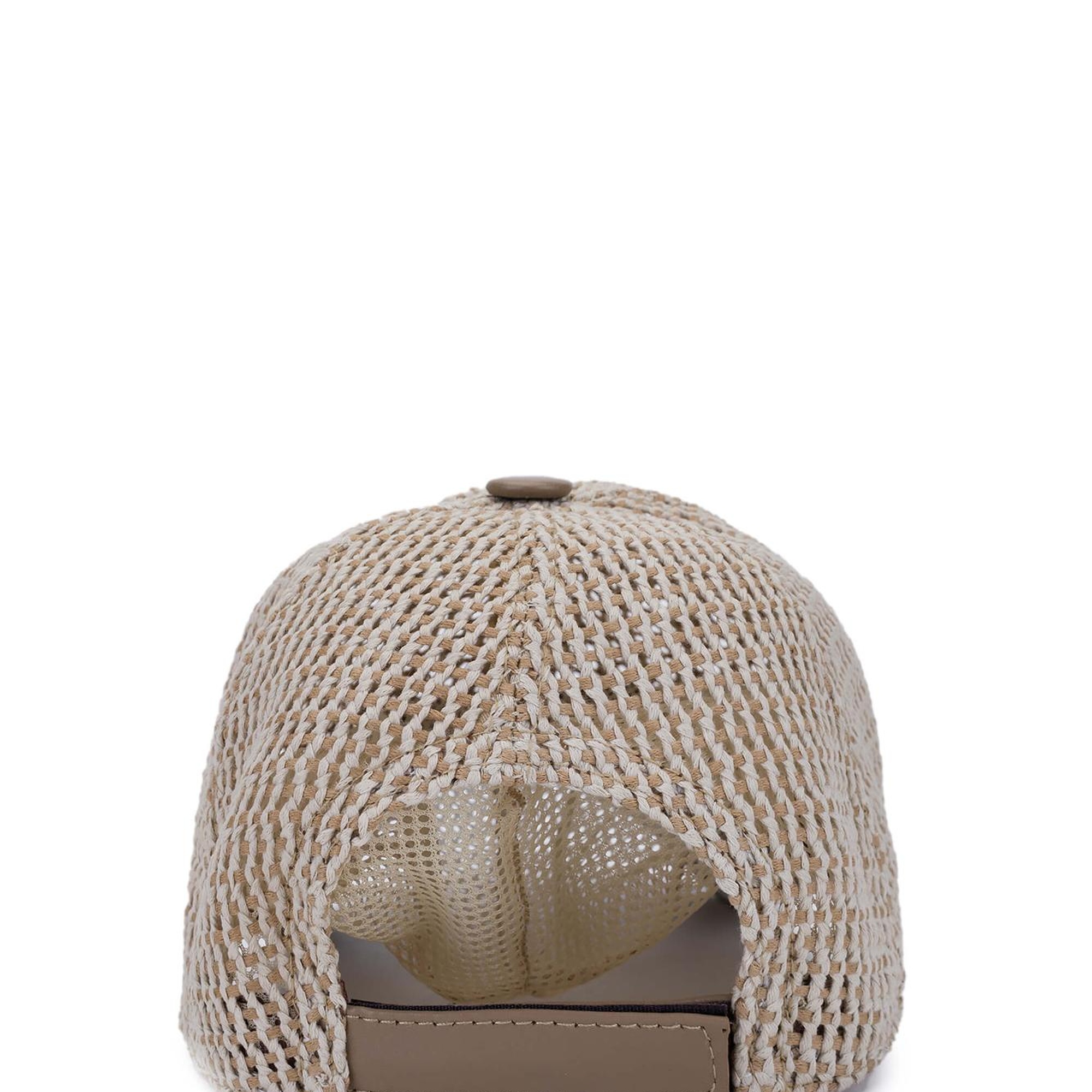Tamer Tanca Erkek Deri & Tekstil Bej Hasır Beyzbol Şapka