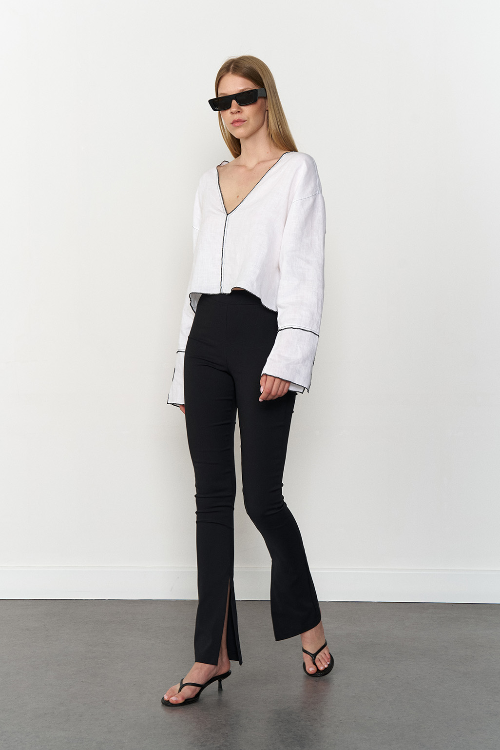  Yırtmaç Detaylı Tayt Pantolon