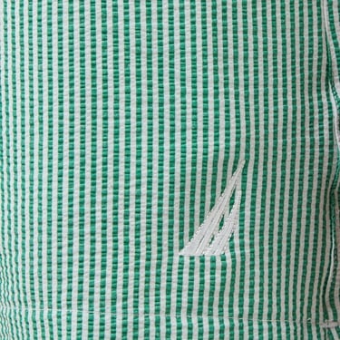  Nautica Erkek Yeşil Çizgili Deniz Şortu