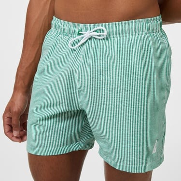 Nautica Erkek Yeşil Çizgili Deniz Şortu