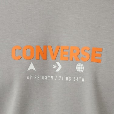  Converse Star Chevron Baskılı Oversize Fit Erkek Gri T-Shirt