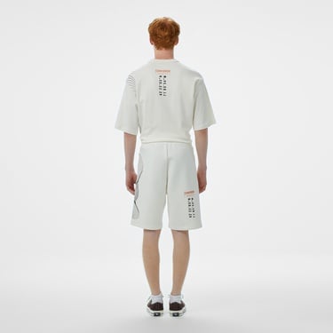  Converse Baskılı Erkek Oversize Fit Beyaz Şort