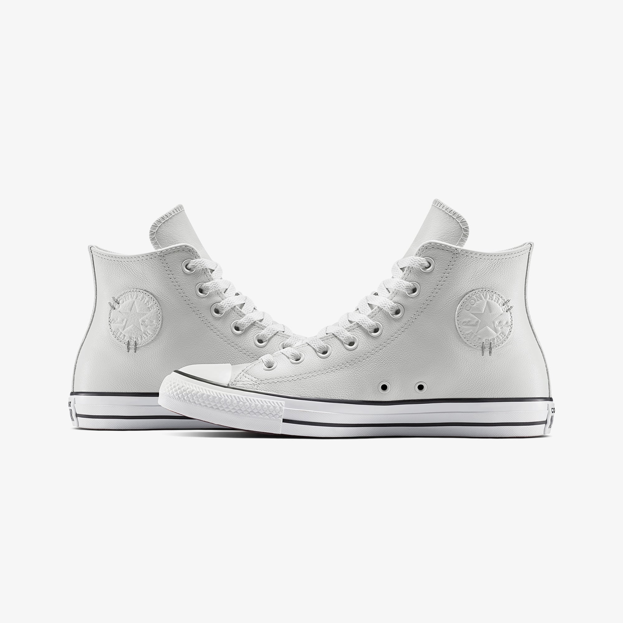 Converse Converse Gri Chuck Taylor All Star Leather Unisex Beyaz Sneaker | FashFed Gri - 7. görsel