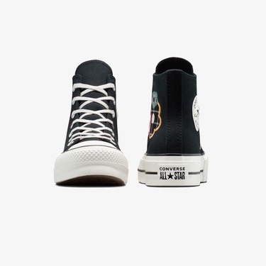  Converse Chuck Taylor All Star Lift Platform Floral Kadın Siyah Sneaker