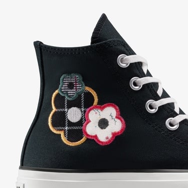 Converse Chuck Taylor All Star Lift Platform Floral Kadın Siyah Sneaker