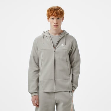  Converse Star Chevron Baskılı Regular Fit Erkek Gri Hoodie