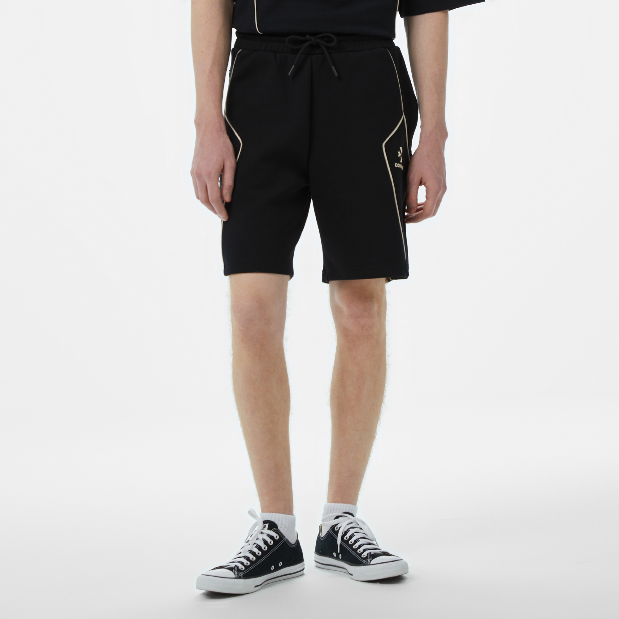 Converse Star Chevron Baskılı Erkek Oversize Fit Siyah Şort