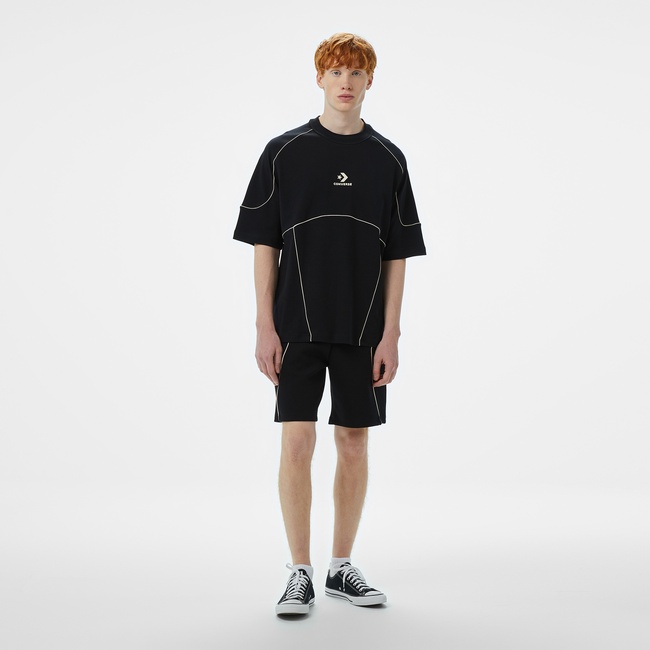  Converse Star Chevron Baskılı Erkek Oversize Fit Siyah Şort