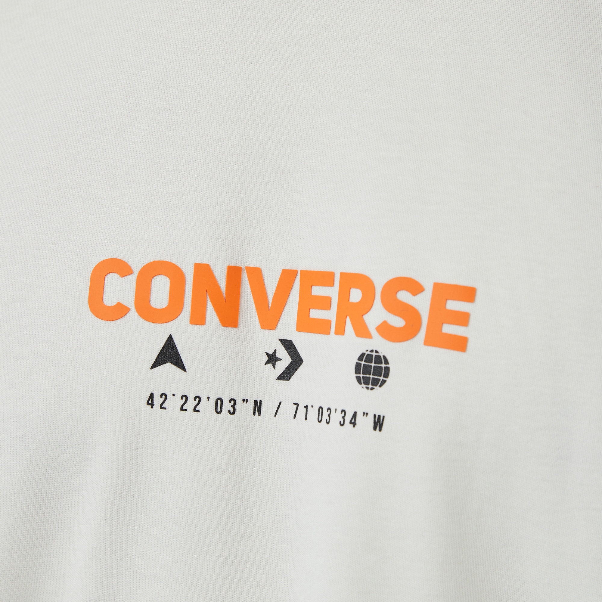 Converse Star Chevron Baskılı Oversize Fit Erkek Beyaz T-Shirt