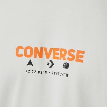  Converse Star Chevron Baskılı Oversize Fit Erkek Beyaz T-Shirt
