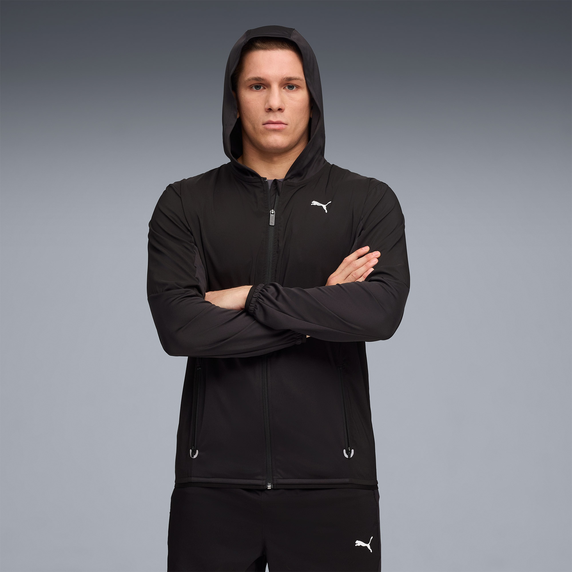 Puma Flex Fabric Mix Erkek Siyah Antrenman Ceketi