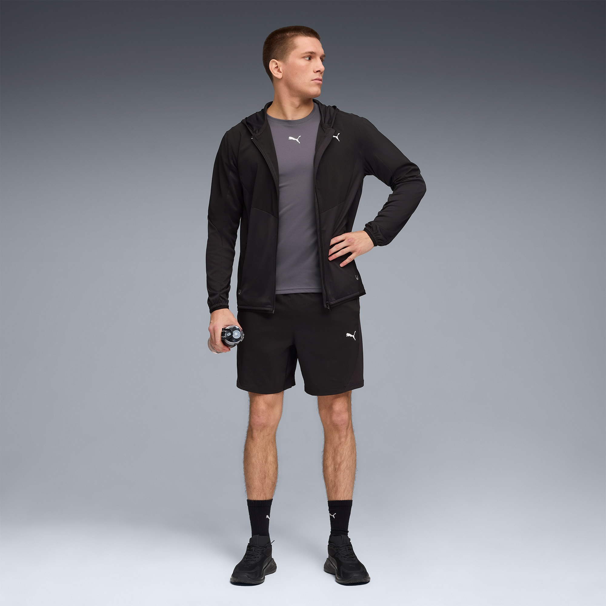 Puma Flex Fabric Mix Erkek Siyah Antrenman Ceketi