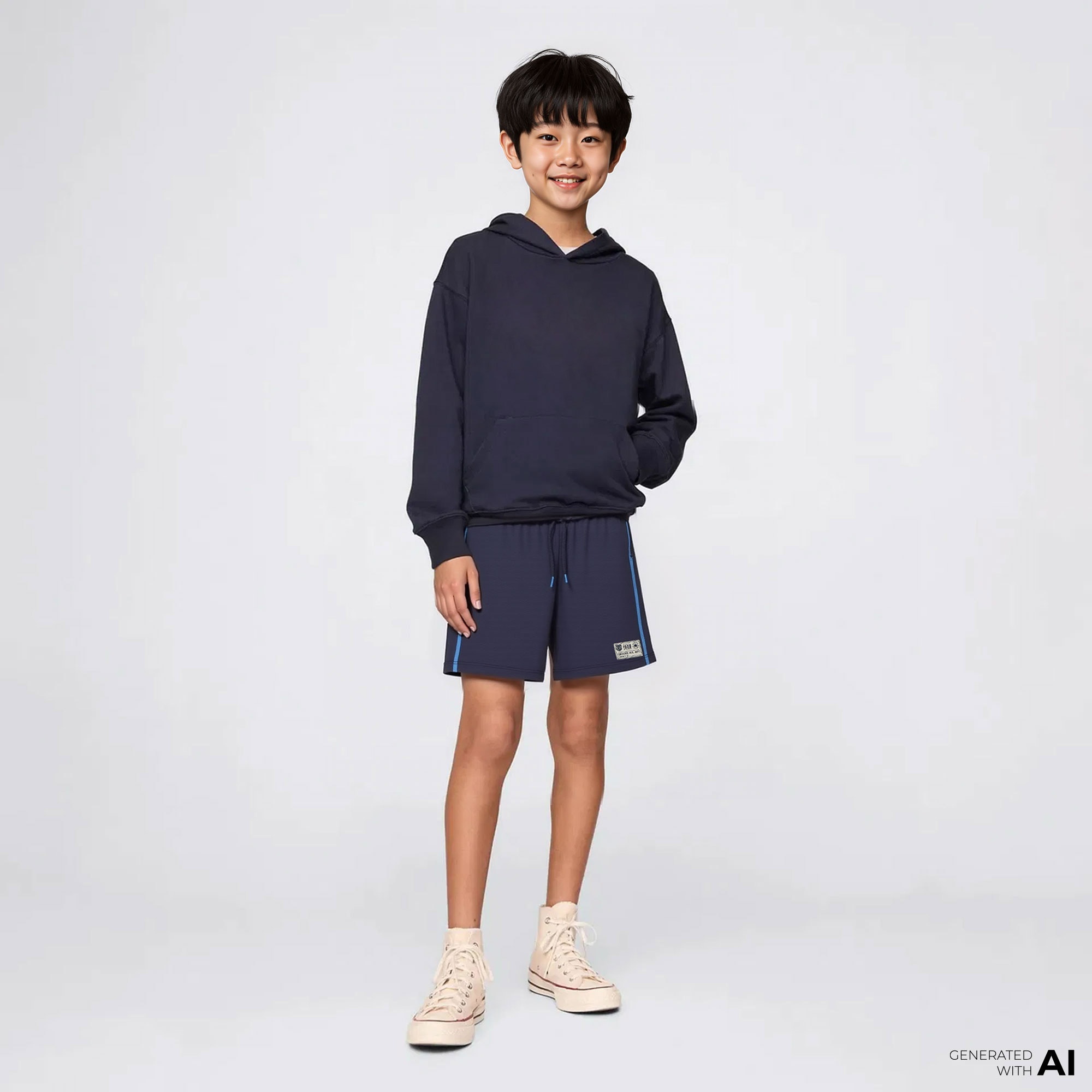 Converse Side Stripe Retro Çocuk Lacivert Şort