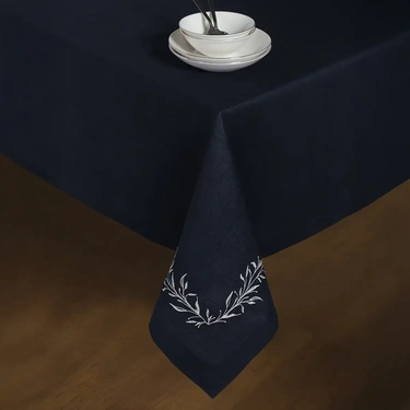  Petite %100 Keten Lacivert Masa Örtüsü 150x200 cm