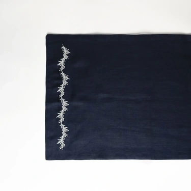  Qua Home Petite % 100 Keten Lacivert Amerikan Servis 35x50 cm