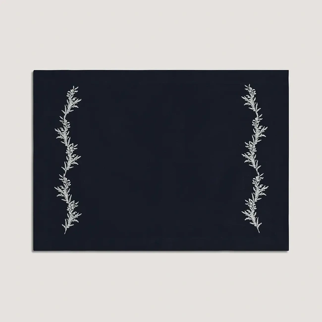  Qua Home Petite % 100 Keten Lacivert Amerikan Servis 35x50 cm