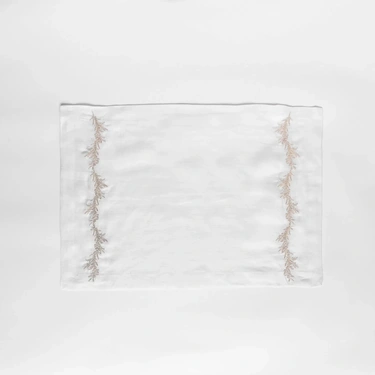  Qua Home Petite % 100 Keten Beyaz Amerikan Servis 35x50 cm