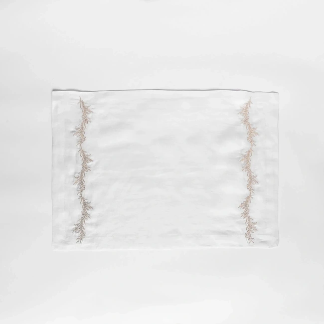  Qua Home Petite % 100 Keten Beyaz Amerikan Servis 35x50 cm