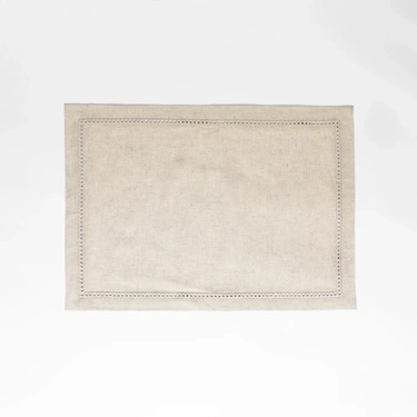  Qua Home Natura Pamuk Keten Ajur Detaylı Amerikan Servis Ekru 35x50 cm