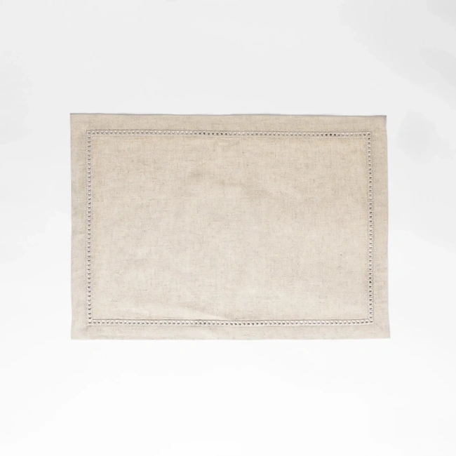  Qua Home Natura Pamuk Keten Ajur Detaylı Amerikan Servis Ekru 35x50 cm