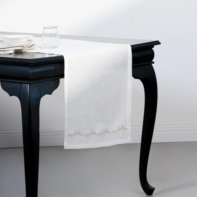  Qua Home Petite % 100 Keten Beyaz Runner 45x150 cm