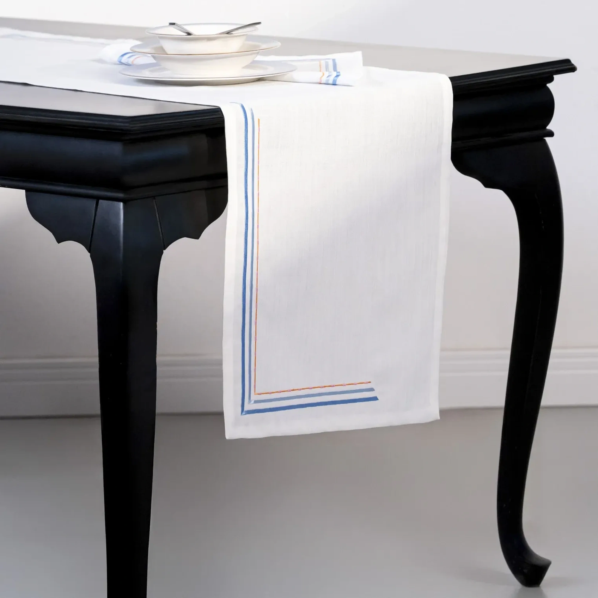 Qua Home Sahara Runner Beyaz Mavi 45x150 cm