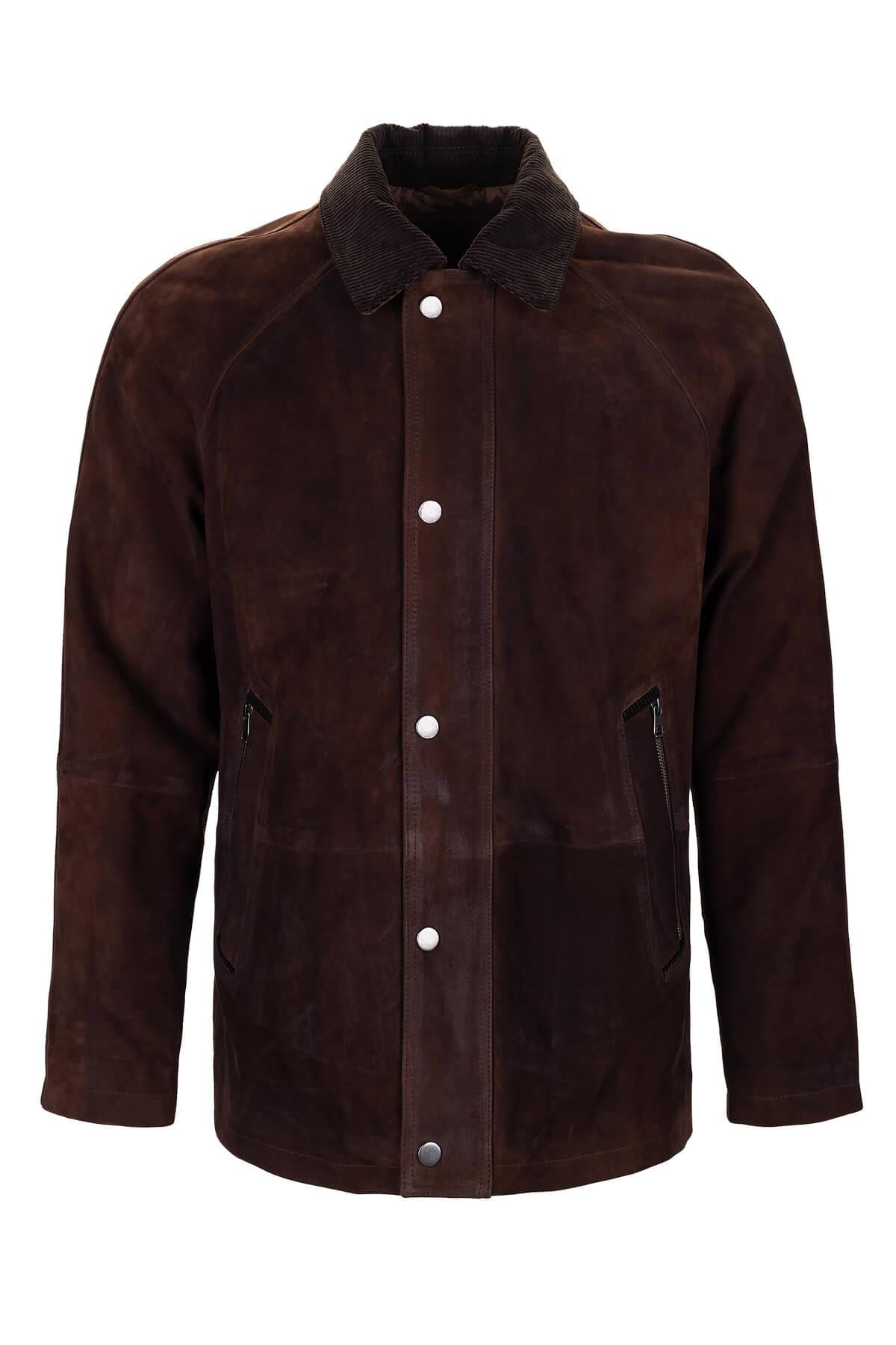  Tamer Tanca Erkek Hakiki Deri Kahverengi Deri Mont