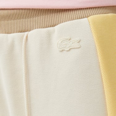  Lacoste Kadın Straight Fit Renk Bloklu Krem Eşofman Altı