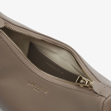  Lacoste Champs-Élysées Kadın Deri Bej Omuz Çantası